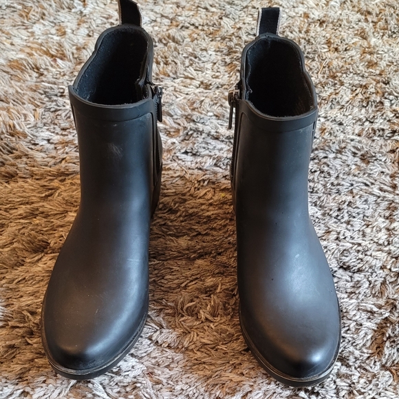 Lucky Brand Baselh2o Black Rubber Ankle Rain Boots 8 - Picture 4 of 10
